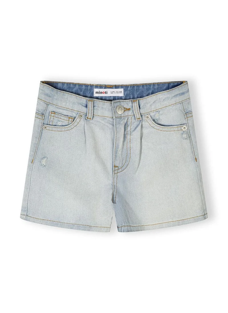 MINOTI Girls 2-pack high waisted denim shorts black and blue